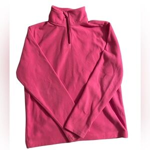 Lands’ End fleece pullover 1/4 zip pink size M 10/12